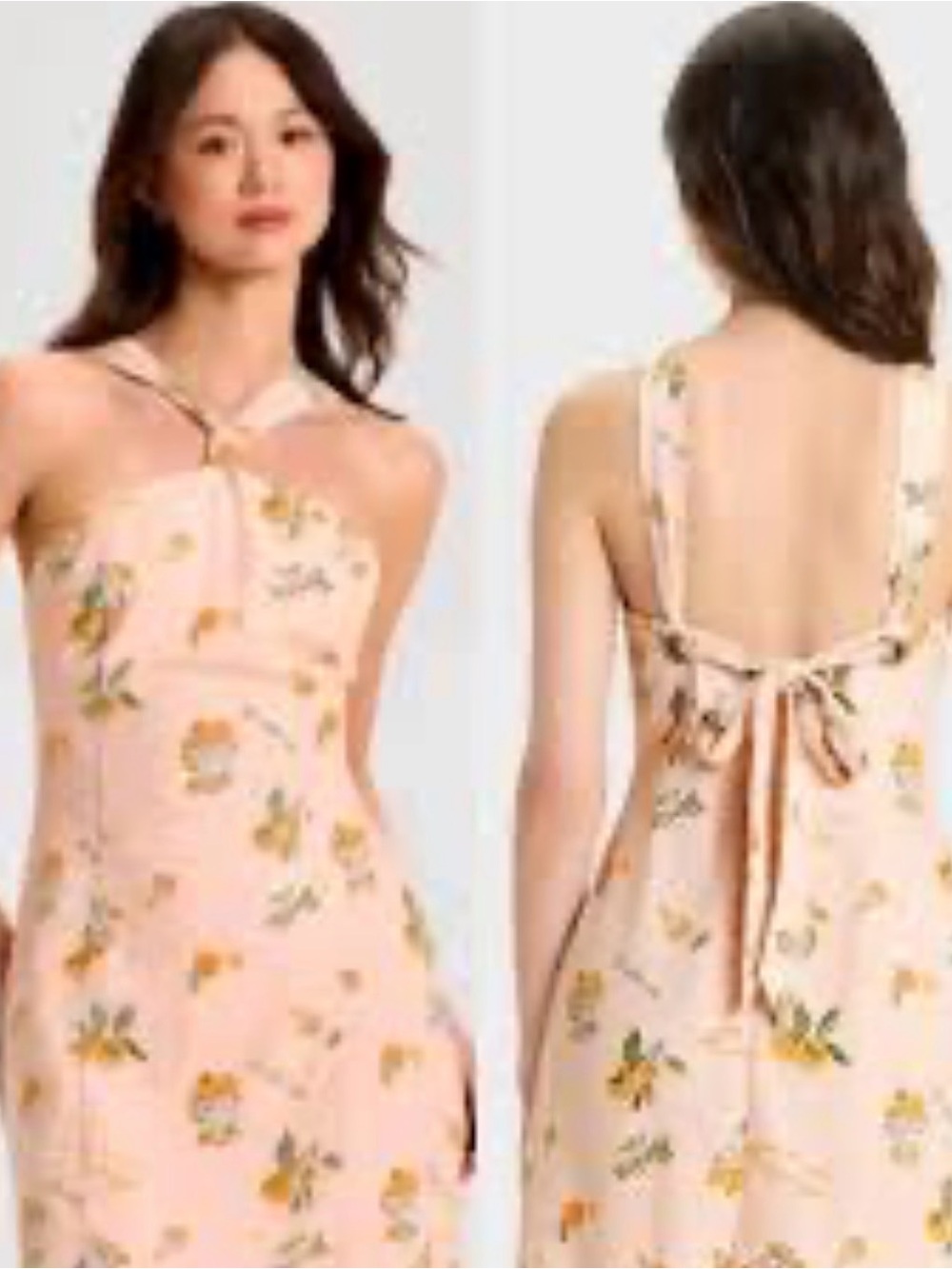 NWT Wild Fable orange print knotted halter mini linen dress Size L